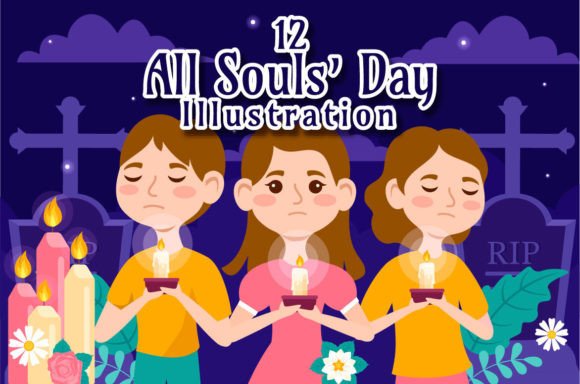 12 All Souls Day Vector Illustrations for Meaningful Editorial Design