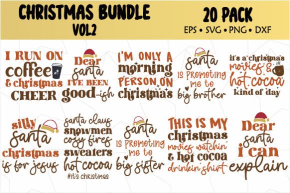 Christmas SVG Bundle Vol2: Graphics for Crafts & Marketing Projects