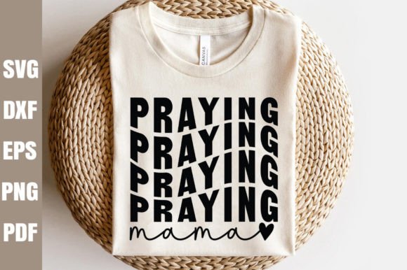 Praying Mama Retro SVG: A Faith-Filled Graphic for Christian Crafts & Content