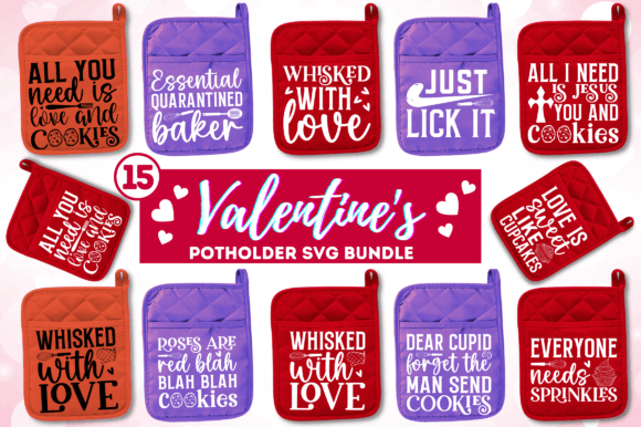 Valentines Pot Holder SVG Bundle for Crafts & Graphics Sellers